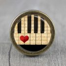 Piano Glass Cabochon Bronze cabinet Dresser Knobs pull / Dresser Pull
