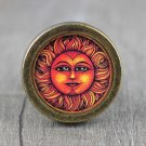 Sun Glass Cabochon Bronze cabinet Dresser Knobs pull / Dresser Pull