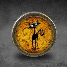 Cat Glass Cabochon Bronze cabinet Dresser Knobs pull / Dresser Pull