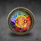 Mandalas Glass Cabochon Bronze cabinet Dresser Knobs pull / Dresser Pull