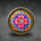 Mandalas Glass Cabochon Bronze cabinet Dresser Knobs pull / Dresser Pull
