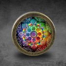 Mandalas Glass Cabochon Bronze cabinet Dresser Knobs pull / Dresser Pull