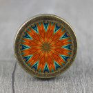 Mandalas Glass Cabochon Bronze cabinet Dresser Knobs pull / Dresser Pull