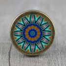 Mandalas Glass Cabochon Bronze cabinet Dresser Knobs pull / Dresser Pull