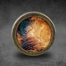 Feather Glass Cabochon Bronze cabinet Dresser Knobs pull / Dresser Pull