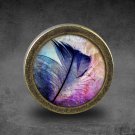 Feather Glass Cabochon Bronze cabinet Dresser Knobs pull / Dresser Pull