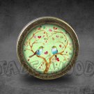 Bird Glass Cabochon Bronze cabinet Dresser Knobs pull / Dresser Pull