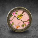 Bird Glass Cabochon Bronze cabinet Dresser Knobs pull / Dresser Pull