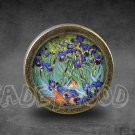 Painting Glass Cabochon Bronze cabinet Dresser Knobs pull / Dresser Pull