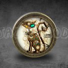Steampunk Glass Cabochon Bronze cabinet Dresser Knobs pull / Dresser Pull