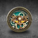 Steampunk Glass Cabochon Bronze cabinet Dresser Knobs pull / Dresser Pull