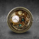 Steampunk Glass Cabochon Bronze cabinet Dresser Knobs pull / Dresser Pull