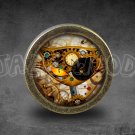 Steampunk Glass Cabochon Bronze cabinet Dresser Knobs pull / Dresser Pull