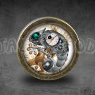 Steampunk Glass Cabochon Bronze cabinet Dresser Knobs pull / Dresser Pull