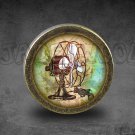 Steampunk Glass Cabochon Bronze cabinet Dresser Knobs pull / Dresser Pull