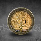 Gustav Klimt Glass Cabochon Bronze cabinet Dresser Knobs pull / Dresser Pull