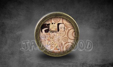 Gustav Klimt Glass Cabochon Bronze cabinet Dresser Knobs pull / Dresser Pull