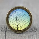 Autumn Leaf Glass Cabochon Bronze cabinet Dresser Knobs pull / Dresser Pull