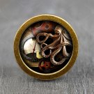 Steampunk Glass Cabochon Bronze cabinet Dresser Knobs pull / Dresser Pull