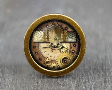 Steampunk Glass Cabochon Bronze cabinet Dresser Knobs pull / Dresser Pull