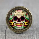 Gothic Skull Glass Cabochon Bronze cabinet Dresser Knobs pull / Dresser Pull