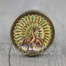 Peacock Glass Cabochon Bronze cabinet Dresser Knobs pull / Dresser Pull