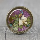 Peacock Cabochon Bronze cabinet Dresser Knobs pull / Dresser Pull