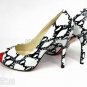 new arrival women's Black and White Snake Skin Shoes sandles