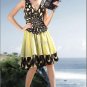 Amazing short Beach strapless Evening Dresses Women's Dress V-neck shoulder belt lime black