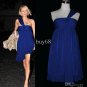 Sexy Short A-line Sheath One-shoulder Chiffon Cocktail Ball Bridesmaid Evening dresses Knee Length