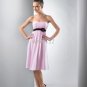 Knee Length Sheath Sleeveless StraplessSash with Beaded Chiffon Evening Dress