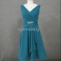with Real Pictures Top Sale Short Chiffon V-neck Formal Dress/Evening Dresses