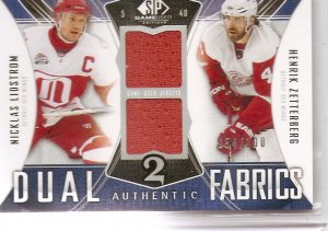 2009-10 SP Game Used Authentic Fabrics Dual #AF2LZ  Lidstrom/Zetterberg