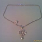 Sterling Silver Cross Pendant with Cubic Zirconia and Sterling Silver Necklace