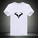 Buy Spain Tennis Player Rafael Nadal Bull Logo Print T shirt White Color Symbol Printed Mens T Shir
