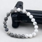 Buy Natural Stone Silver Lion Bracelet MalachiteBlue Plessite Bead Bracelets Men Jewelry 8mm Grey P