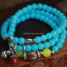 Buy New! ! ! Wholesale Jewelery Navy blue Tibetan silver Agate Fish Multilayer Buddha Bracelets Wom