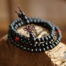 Buy Wholesale Red  Black Sandalwood Separated beads Long Wooden Chains Buddha Bracelets 108 Women