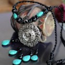 Buy Fashion Ethnic Coral Natural Turquoise Tibetan Silver Flower Tassel Long Pendant Necklaces for
