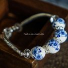 Buy Handmade DIY Crystal Beads Chinese JDZ Chinaware Handmade Tibetan Silver Jewelry for Women Rope