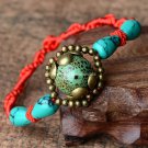 Buy  Handmade Woven Rope String Rainbow Silk Macrame Embroidery Cotton Turquoise Friendship Bracele