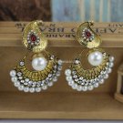 Buy Indian Vintage Accessories Retro Pearl Rhinestone Crystal Beaded Ethnic Style Earrings for Wome