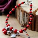 Buy New! ! Wholesale Tibet Bell Red Coral Beads Tibetan silver Bracelets Women Gift Original Handma