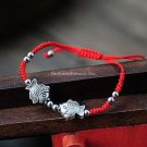 Buy New! ! Wholesale Tibetan Red Silk Tibetan Silver Beads Bracelets for Women Fish Weave Women Bra
