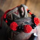 Buy Wholesale Fashion Original Design Red line Dahlia Black Bead Lacquer Carving Bracelets Woman Ha