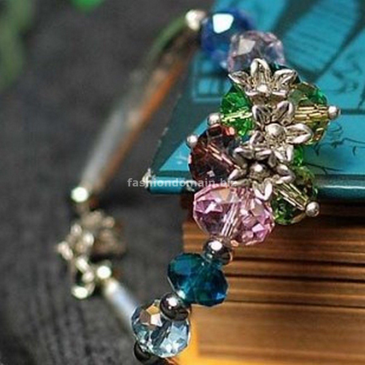 Buy Wholesale Shambhala Jewelery Temperament Handmade Tibetan silver Crystal Colorful Flowers Brace