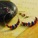 Buy Wholesale Tibetan 5cm Coral Colored gravel Alloy Hoop Earring Women Handmade Gift Charm Fashion