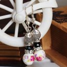 Buy Wholesale Tibetan Jewelery Ceramics Bead Pendant Rhinestone Tibetan silver Earring Women Fashio