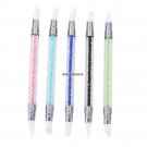 5Pcs Silicone Nail Art Pen Dual head Silicone UV Gel Nail Art Painting Sculpture Pen Silicone Paint