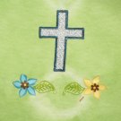 Lime shirt with cross and flowers 2t/3t